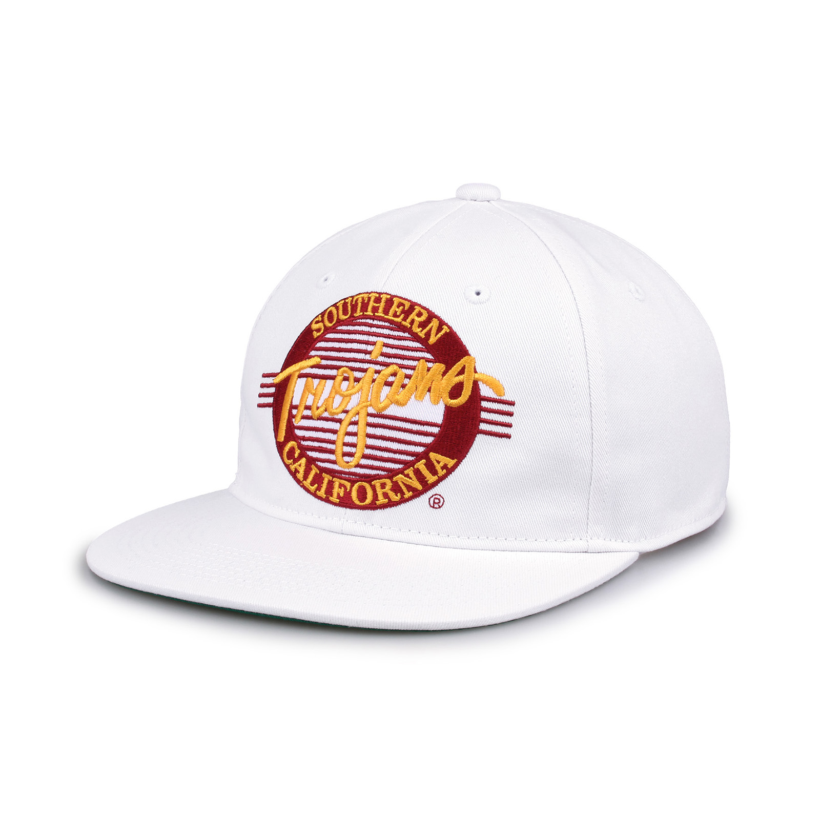 USC Retro Circle Design Snapback Hat White by The Game image01